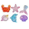 Resina atacado acessórios DIY telefone fivela de sapato chapéu adesivos de cola creme fonte de mercadorias transfronteiriça série oceano glitter estrela-do-mar