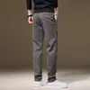 Novidade de Outono Calças Casuais Masculinas Tendência Slim Fit Versátil Perna Reta Pequena Leve Business Casual Calças Masculinas
