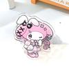 Clipe de Papelaria Desenho Animado Acrílico Sanrio Clipe Fixo para Teste de Dados Papel Transparente Duplo Clipe de Cauda Longa PP Kulomi
