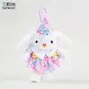 Chaveiro Original de Pelúcia Vestido de Princesa Coelho de Orelha Longa Boneca Coelho Fofa Pingente para Bolsa de Menina Pequeno Presente