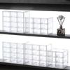 Gabinete con Espejo Caja de Almacenamiento Compartimento Tipo Cajón Extraíble Acrílico Transparente Estrecho y Largo Rejillas de Nueve Cuadrados Labial Cosméticos Artículos Pequeños