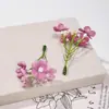 4 cabezas de flor de seda artificial con teñido degradado, cabezas pequeñas de flor de ciruelo para tocados de boda hechos a mano DIY, pequeños ramos de flores artificiales al por mayor