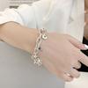 2026 Pulseira com Cadeado de Urso em Prata Esterlina Estilo Ins para Mulheres Design de Nicho Joia de Mão Elegante Fashionável para o Dia a Dia e para Usar em Camadas
