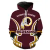 Sudadera para Hombre Moda Primavera y Otoño Fútbol NFL Impresión Digital 3D Sudadera con Capucha para Pareja Estilo Moderno para Hombre