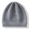 Gorro de Cachemira para Mujer 100% Cachemira Pura Nueva Moda Color Sólido Rizado Tejido Cubre Cabeza Protección Orejas Gorro Cálido