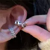 Super brillante, lleno de diamantes, diseño de espiga de trigo, clip para hueso de la oreja sin perforación, moda de lujo ligero, estilo de pareja, doble correa, sensación de alta gama, clip para oreja transfronterizo