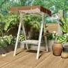 Columpio Exterior Silla Mecedora de Patio Balcón Hierro Silla Colgante Individual y Doble Techo de Tela Cesta Colgante Jardín Interior y Exterior Hamaca de Ocio