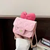 Nuevo Estilo Coreano Lazo Elegante Bordado a Cuadros Lindo Bolso Cruzado Estilo Padre-Hijo Accesorio Bolso Pequeño para Niñas Bolso de Mujer