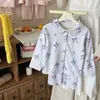Pantalones de Manga Larga de Otoño e Invierno para Niños Conjunto de Dos Piezas de Cárdigan con Solapa para Bebés Niños y Niñas Ropa de Casa de Dibujos Animados Pijamas Se Puede Personalizar