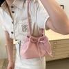 Estilo coreano elegante portátil bucket bag feminino 2024 nova chegada drawband mão carregando bolsa de ombro casual estilo ocidental simples crossbody bolsa