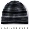 Nueva colección de otoño e invierno: Gorro de punto 100% cachemir puro, diseño unisex, casual y versátil, cómodo y cálido, patrón de rayas