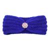 Diadema de lana con incrustaciones de diamantes para niños europeos y americanos, gorro de punto para proteger las orejas, diadema para bebé, accesorios para el cabello de bebé con diamantes rosas
