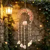 Atrapasueños de cristal de ensueño para primavera/verano transfronterizo, adorno colgante para el hogar, campanilla de viento de cristal, rosa