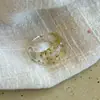 Anillo Oval Geométrico de Resina Sniffing Diseño Retro de Personalidad Corea del Sur Anillo de Dedo con Temperamento Anillo de Nicho con Sentido Avanzado