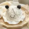 Sombrero de Pescador para Bebés y Niños Pequeños de Primavera y Otoño Lindo Sombrero de Sol para Bebé con Dibujos Animados 3D Sombrero de Cubo a Prueba de Viento Sombrero Suave de Algodón para Niños y Niñas