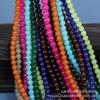 Venta al por mayor de cuentas de jade de imitación de vidrio monocromático, cuentas sueltas de jade hechas a mano, pulsera, accesorios de joyería DIY