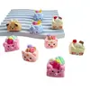 Simulación Estéreo Comida y Juego Pastel Cerdo Oso Resina Accesorios DIY Funda de Teléfono Pasador Llavero de Refrigerador