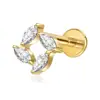 Brincos de Pino Zeming em Liga de Titânio Puro Zircônia Pequenos Piercings de Cartilagem do Ouvido Pino Interno Cravejado com Diamantes Piercings para Lábio Joias para Piercing Pinos para Lábio F136