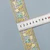 4cm Nova Renda Bordada com Lantejoulas Estilo Étnico Acabamento em Renda Base de Renda em Rede Fio Dourado Acessórios para Vestuário