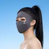 Máscara de Proteção Solar Facial Completa com Design de Espinha de Peixe para Mulheres, Máscara Facial Fina Respirável de Seda Gelada de Alto Valor para Verão, Beleza Médica