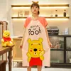 Camisón para Mujer Verano 2025 Nuevo Camisón de Largo Medio Ropa para el Hogar Pijama de Estudiante de Dibujos Animados Estilo Coreano para Vestir