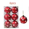 Decoração de Bola de Natal Pintada de 6cm Adereços Enfeites para Pendurar na Árvore de Natal Bolas de Natal Pintadas à Mão Bolas de Plástico Galvanizado Venda por Atacado