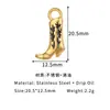 Venta Directa de Fábrica Colgante de Bota Vaquera Chapado en Oro al Vacío Acero Inoxidable Tubo Largo Zapato Accesorios para Joyería DIY Venta al por Mayor