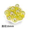 Cuentas redondas acrílicas de 16 mm con agujero para colgar, luminosas, UV, coloridas, para hacer joyas, cuentas sueltas, accesorios de joyería.