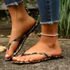 Nuevas Chanclas de Verano 2026 Sandalias de Tira Casual para Playa para Mujer Comercio Exterior Transfronterizo Tallas Grandes Chanclas Planas 43