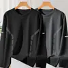 Camiseta deportiva casual para hombre de manga larga con estampado, moderna para adolescentes, adecuada para todas las estaciones, cuello redondo, top básico de manga larga