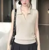 Chaleco de Punto con Cuello en V Estilo Old Money para Mujer 2026 Nuevo Verano Fresco Transpirable Adelgazante Rejuvenecedor Top Rojo sin Mangas