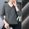 Dobre o Calor! Camada Base de Fleece Pesado Dupla Face 280g Masculina Gola V Outono e Inverno 2026 Camiseta Térmica de Manga Longa