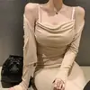 Traje de dos piezas con tirantes Falda Falda con cuello de solapa Vestido liso Chica sexy Otoño e Invierno Cárdigan sexy Falda de cadera