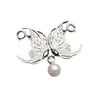 Pingente de Pérola com Cabeça de Fivela Dupla Borboleta Feminino Luxo Leve Design de Nicho Alto Sentido Moda Elegante Pingente Versátil Nova Moda