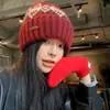 Gorro de Invierno Cálido Estilo Perezoso para Mujer, Gorro de Punto Oversize que Hace que la Cara Parezca Más Pequeña, Ajuste Holgado, Protege los Oídos