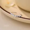 Anillo abierto de plata s925 con lazo dulce y delicado para mujer, anillo versátil de resina minimalista de nicho para dedo índice ajustable