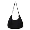 Bolso bandolera plisado estilo japonés para mujer, gran capacidad, color sólido, bolsa de tela, para ir al trabajo, tela de nailon, bolsa tipo empanadilla, bolso de hombro para estudiantes