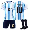 2026 Uniforme de Fútbol Local de Argentina para el Mundial Conjunto para Niños No. 10 Camiseta Messi No. 24 Enzo Venta al por mayor transfronteriza