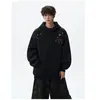 Sudadera con Capucha Bordada Estilo Retro Americano para Hombre 2026 Otoño/Invierno Nuevo Estilo Perezoso Nicho Versátil Casual Superior Hombre