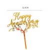 Nueva Tarjeta Creativa de Acrílico para Pastel de Aniversario de Boda, Decoración de Pastel para Fiesta de Tanabata y Día de San Valentín