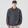 Tricô Gola Lapela Masculino Estilo Japonês Tricô Retrô 2025 Outono e Inverno Nova Tendência Jaqueta Casual Versátil