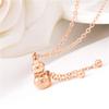 Colar elegante de aço titânio estilo celebridade online coreano com pingente de cabaça com o caractere Fu, moda feminina ouro rosa personalidade corrente clavicular atacado