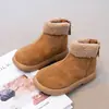Botas de Nieve para Niños Estilo Invierno Calidez con Felpa Adicional Botas de Algodón para Niñas Suela Suave Antideslizante Botas Cortas de Estilo Casual para Niños Cremallera Trasera