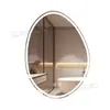 Espejo de baño de alta gama, sin marco, forma irregular, espejo de baño LED inteligente de mango, espejo de tocador de pared, espejo inteligente