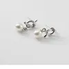 Nuevos pendientes de perlas simples con nudo barroco geométrico, dulce personalidad, joyería de moda femenina, regalo