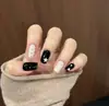 Uñas Cortas Press-On Populares Estilo Hailey, Gama Alta, Realzan el Tono de Piel, Uñas Postizas Elegantes, Parches para Uñas Semi-Acabados Removibles al por Mayor