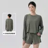 Conjunto de Yoga de Modal para Mujer, Adelgazante, Amigable con la Piel, Transpirable, Conjunto de Cuatro Piezas para Entrenamiento de Pilates y Running
