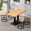 Conjunto de Mesa e Cadeiras Comerciais para Restaurante de Fast Food, Loja de Chá com Leite, Lanchonete, Loja de Macarrão, Churrascaria, Conjunto de Mesa e Cadeiras Redondas com Banquetas