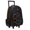 Mochila Escolar con Ruedas Smiggle Australiana Puede Llevar Balón de Fútbol Grande Negro Dorado Genial Mochila de Gran Capacidad para Estudiante de Primaria