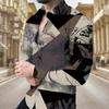 Transfronterizo 2023 primavera nuevo hombre estampado digital animal lobo casual manga larga solapa talla extra joven camisa hombre